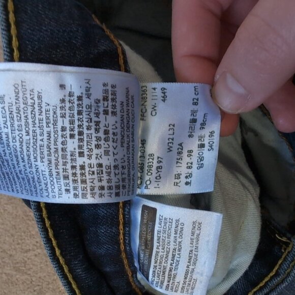 Levi's 513 Classic Slim Straight Jeans 32x32 - Picture 7 of 8